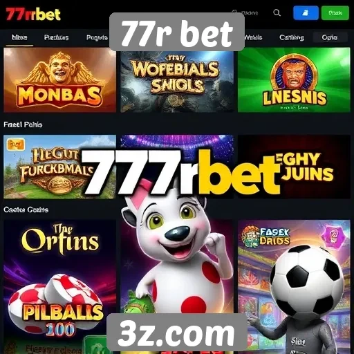 Diversidade de jogos disponíveis no 77r bet